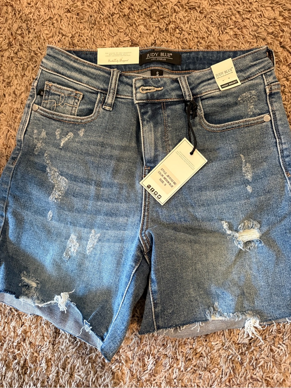Judy Blue Light Blue Denim Shorts with Faded Finish
